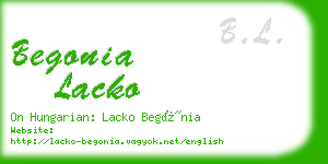 begonia lacko business card